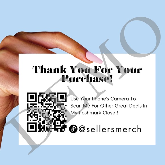 Minimalistic QR Code Thank You Cards - Picture 2 of 3